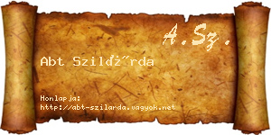 Abt Szilárda névjegykártya